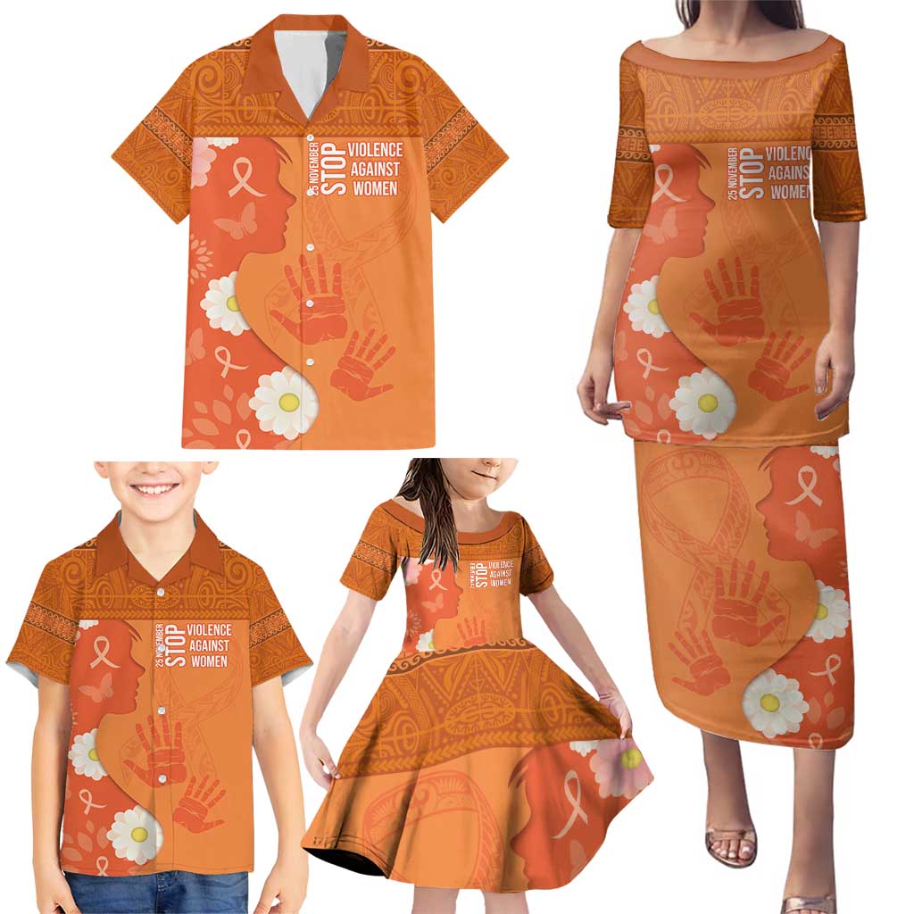 International Day for the Elimination of Violence Against Women Family Matching Puletasi and Hawaiian Shirt Polynesian Pattern LT03 - Polynesian Pride