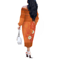 International Day for the Elimination of Violence Against Women Off The Shoulder Long Sleeve Dress Polynesian Pattern LT03 - Polynesian Pride