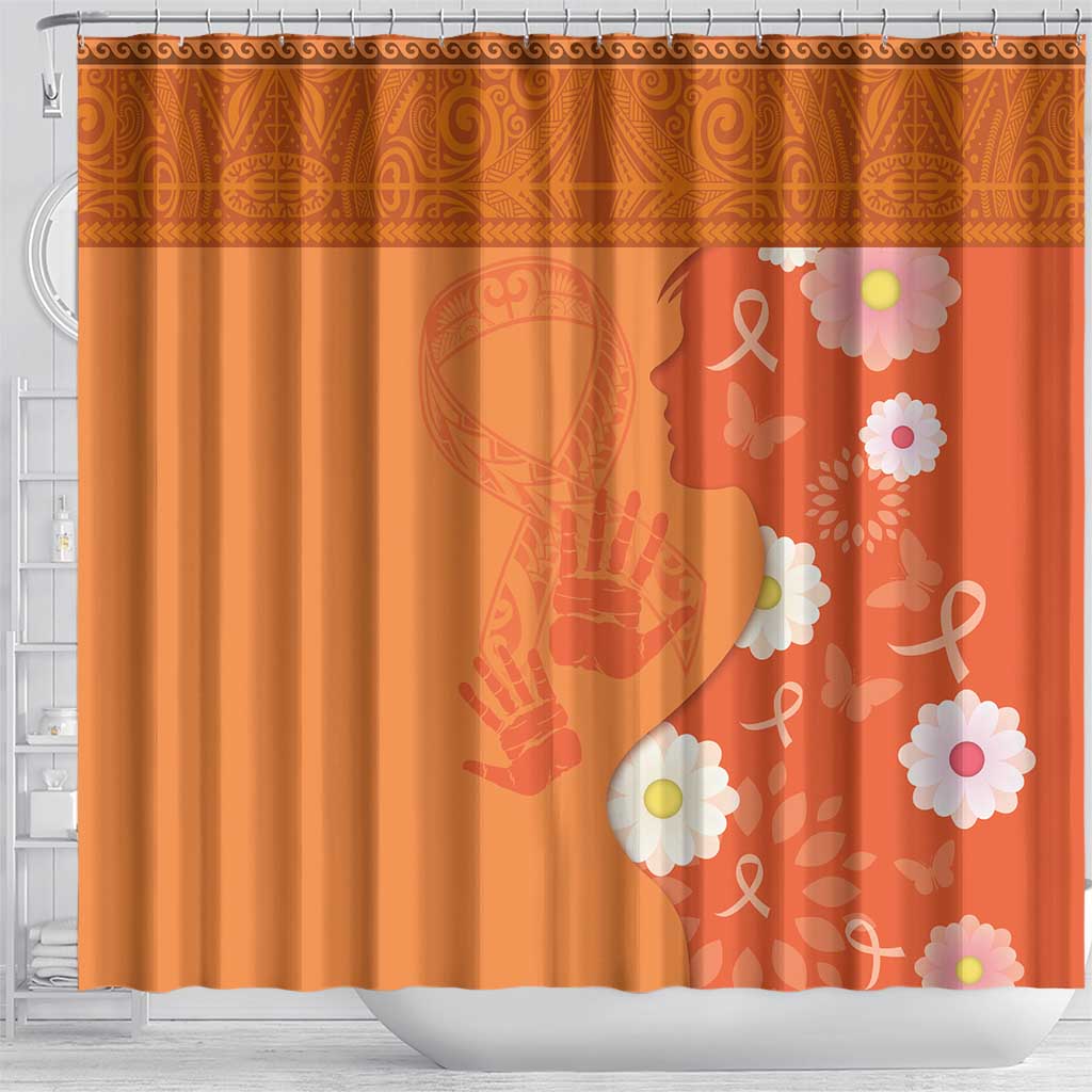 International Day for the Elimination of Violence Against Women Shower Curtain Polynesian Pattern LT03 - Polynesian Pride