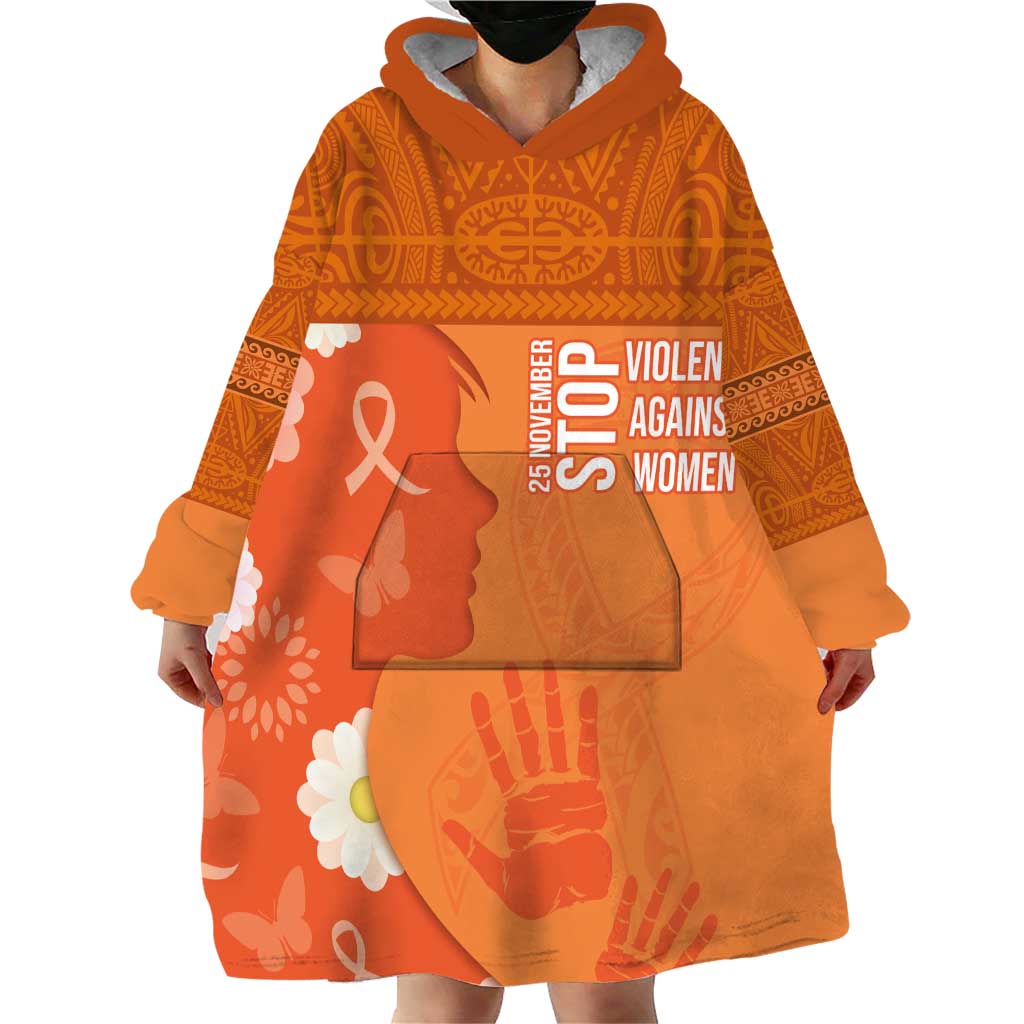 International Day for the Elimination of Violence Against Women Wearable Blanket Hoodie Polynesian Pattern LT03 - Polynesian Pride