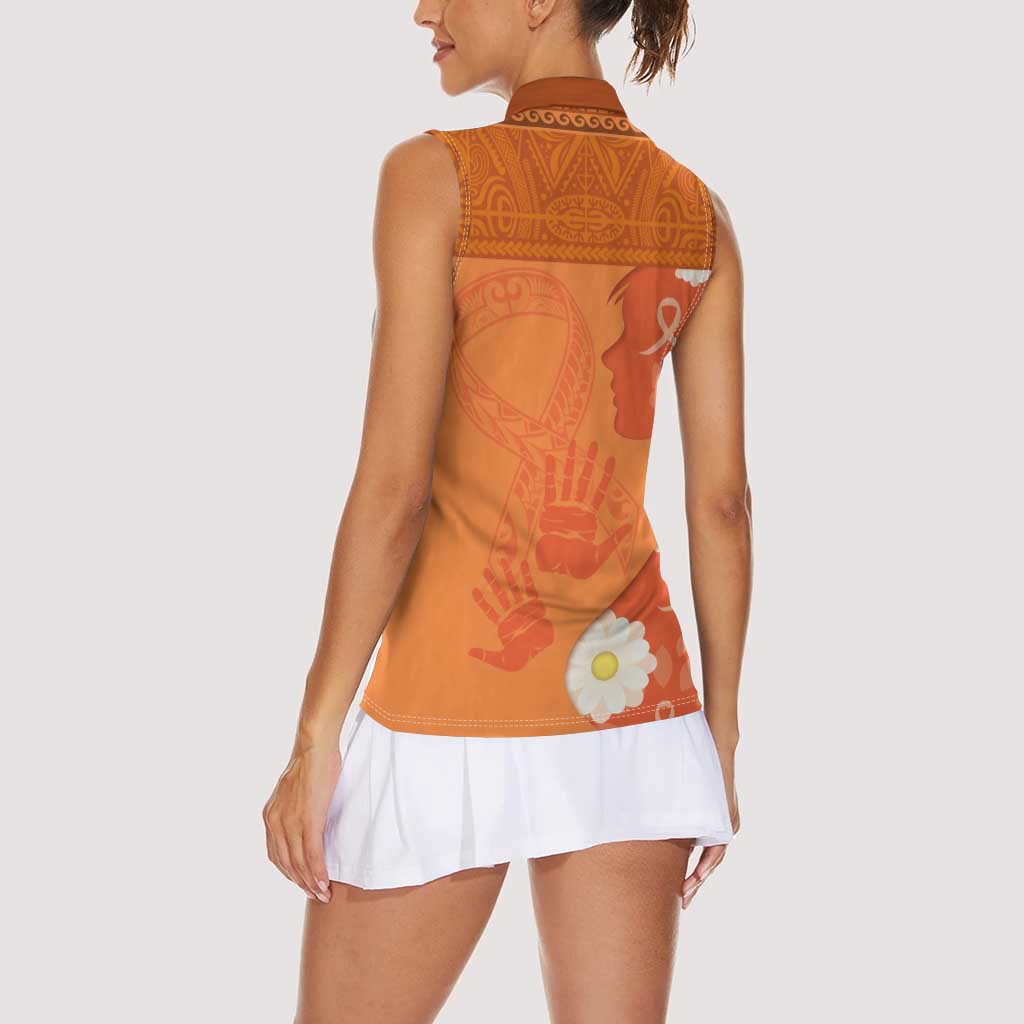 International Day for the Elimination of Violence Against Women Women Sleeveless Polo Shirt Polynesian Pattern LT03 - Polynesian Pride