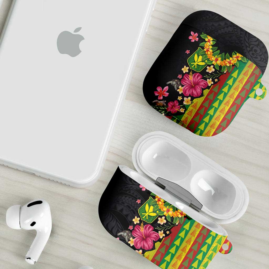 Hawaiian Independence Day AirPods Case Kanaka Maoli Symbols With Tapa Motifs and Tropical Plants LT03 - Polynesian Pride