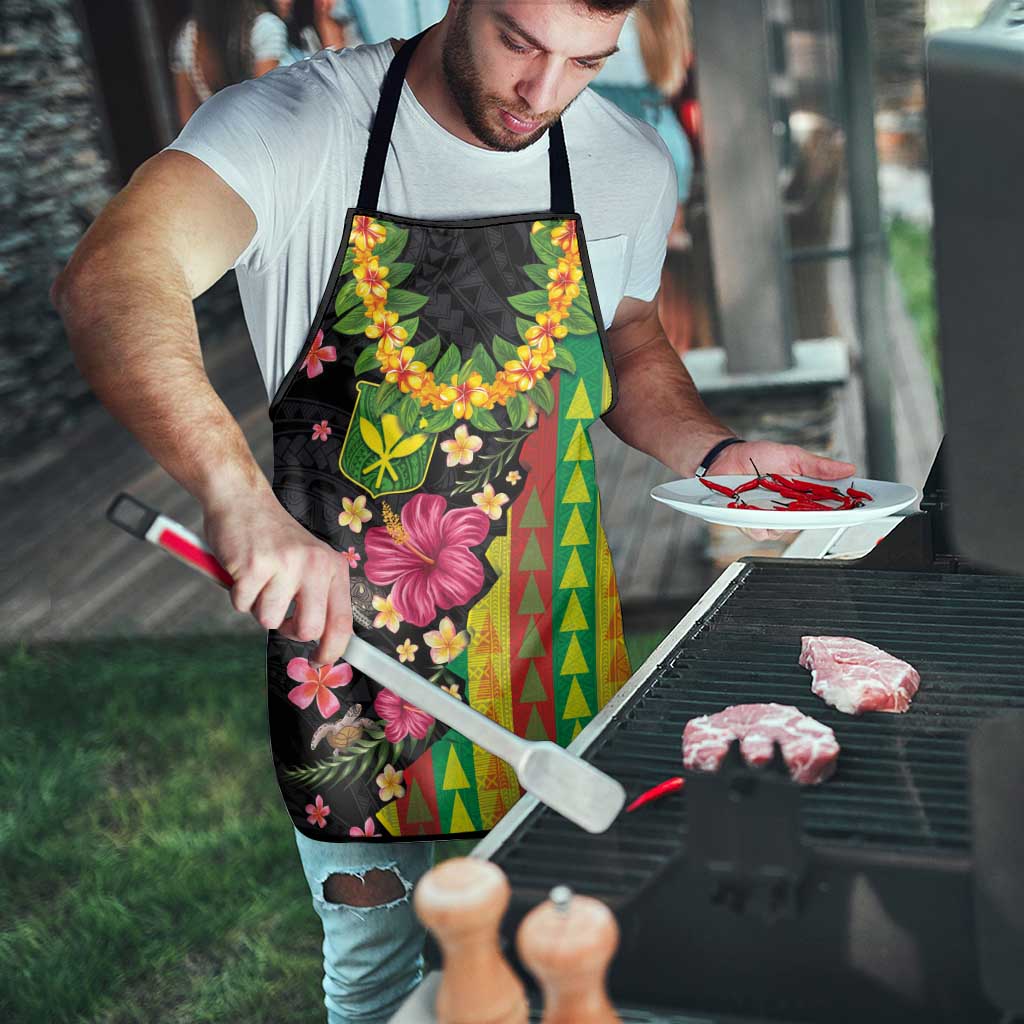 Hawaiian Independence Day Apron Kanaka Maoli Symbols With Tapa Motifs and Tropical Plants LT03 - Polynesian Pride