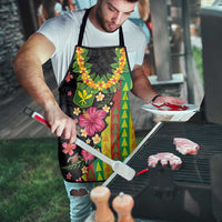 Hawaiian Independence Day Apron Kanaka Maoli Symbols With Tapa Motifs and Tropical Plants LT03 - Polynesian Pride