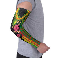 Hawaiian Independence Day Arm Sleeves Kanaka Maoli Symbols With Tapa Motifs and Tropical Plants LT03 - Polynesian Pride