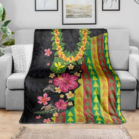 Hawaiian Independence Day Blanket Kanaka Maoli Symbols With Tapa Motifs and Tropical Plants LT03 - Polynesian Pride