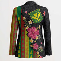 Hawaiian Independence Day Blazer Kanaka Maoli Symbols With Tapa Motifs and Tropical Plants LT03 - Polynesian Pride