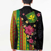Hawaiian Independence Day Blazer Kanaka Maoli Symbols With Tapa Motifs and Tropical Plants LT03 - Polynesian Pride