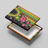 Hawaiian Independence Day Canvas Wall Art Kanaka Maoli Symbols With Tapa Motifs and Tropical Plants LT03 - Polynesian Pride