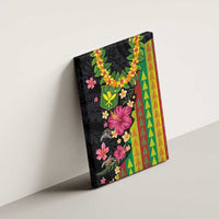 Hawaiian Independence Day Canvas Wall Art Kanaka Maoli Symbols With Tapa Motifs and Tropical Plants LT03 - Polynesian Pride