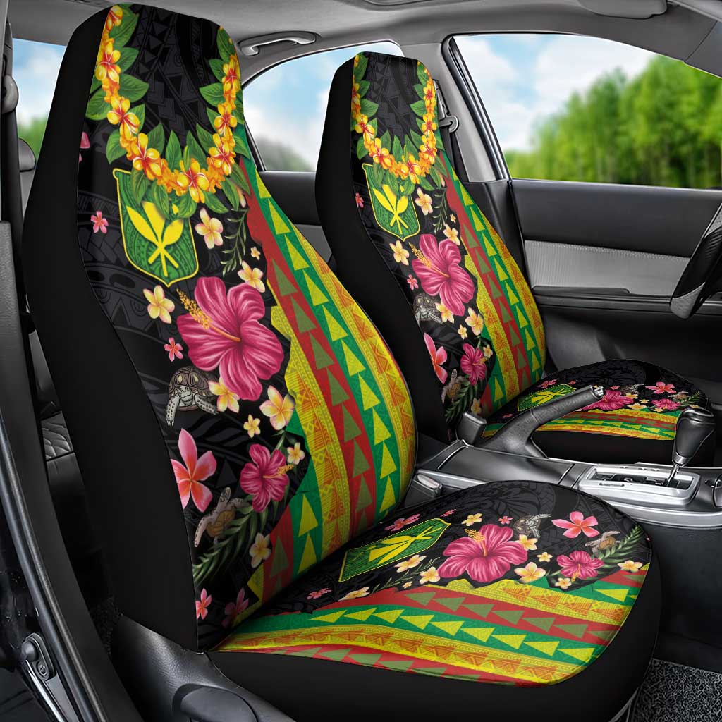 Hawaiian Independence Day Car Seat Cover Kanaka Maoli Symbols With Tapa Motifs and Tropical Plants LT03 - Polynesian Pride