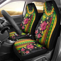 Hawaiian Independence Day Car Seat Cover Kanaka Maoli Symbols With Tapa Motifs and Tropical Plants LT03 - Polynesian Pride