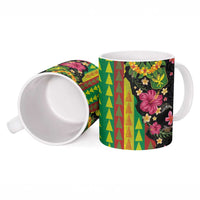 Hawaiian Independence Day Ceramic Mug Kanaka Maoli Symbols With Tapa Motifs and Tropical Plants LT03 - Polynesian Pride