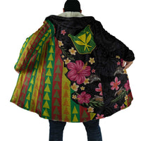 Hawaiian Independence Day Cloak Kanaka Maoli Symbols With Tapa Motifs and Tropical Plants LT03 - Polynesian Pride