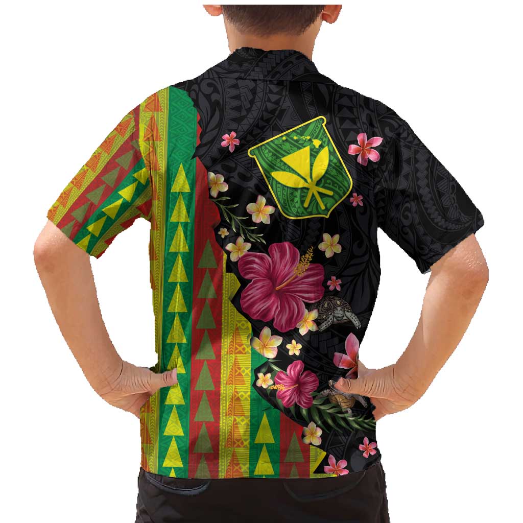 Hawaiian Independence Day Family Matching Mermaid Dress and Hawaiian Shirt Kanaka Maoli Symbols With Tapa Motifs and Tropical Plants LT03 - Polynesian Pride