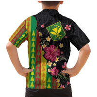 Hawaiian Independence Day Family Matching Mermaid Dress and Hawaiian Shirt Kanaka Maoli Symbols With Tapa Motifs and Tropical Plants LT03 - Polynesian Pride