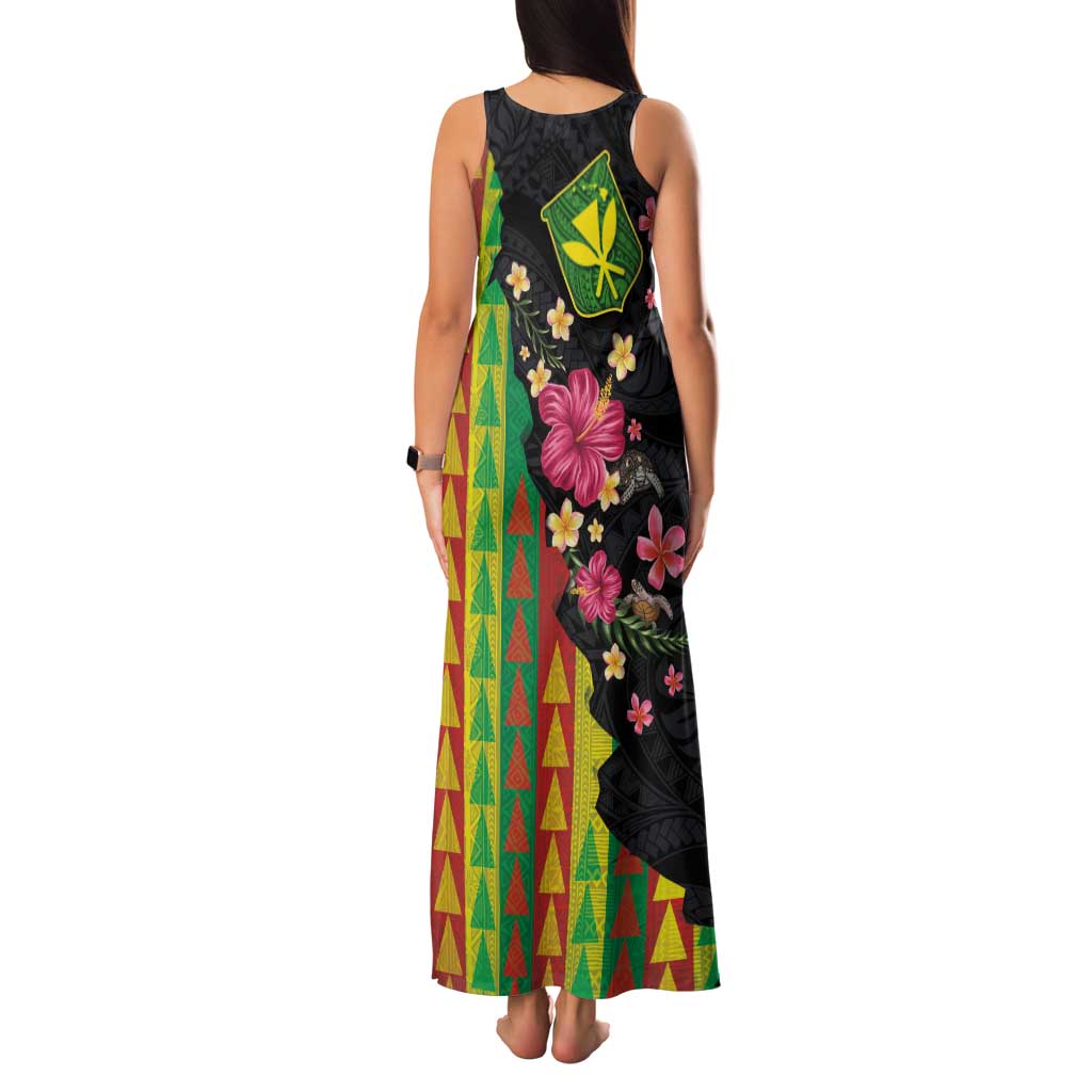 Hawaiian Independence Day Family Matching Tank Maxi Dress and Hawaiian Shirt Kanaka Maoli Symbols With Tapa Motifs and Tropical Plants LT03 - Polynesian Pride