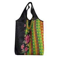 Hawaiian Independence Day Grocery Bag Kanaka Maoli Symbols With Tapa Motifs and Tropical Plants LT03 - Polynesian Pride