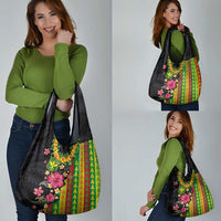 Hawaiian Independence Day Grocery Bag Kanaka Maoli Symbols With Tapa Motifs and Tropical Plants LT03 - Polynesian Pride