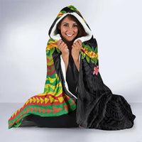 Hawaiian Independence Day Hooded Blanket Kanaka Maoli Symbols With Tapa Motifs and Tropical Plants LT03 - Polynesian Pride