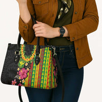 Hawaiian Independence Day Leather Bag Kanaka Maoli Symbols With Tapa Motifs and Tropical Plants LT03 - Polynesian Pride