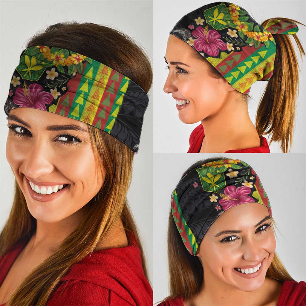 Hawaiian Independence Day Neck Gaiter Kanaka Maoli Symbols With Tapa Motifs and Tropical Plants LT03 - Polynesian Pride