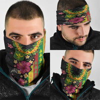 Hawaiian Independence Day Neck Gaiter Kanaka Maoli Symbols With Tapa Motifs and Tropical Plants LT03 - Polynesian Pride