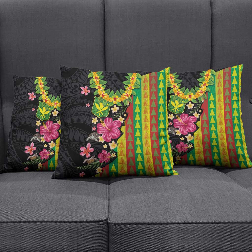 Hawaiian Independence Day Pillow Cover Kanaka Maoli Symbols With Tapa Motifs and Tropical Plants LT03 - Polynesian Pride