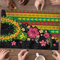Hawaiian Independence Day Puzzle Kanaka Maoli Symbols With Tapa Motifs and Tropical Plants LT03 - Polynesian Pride