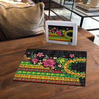 Hawaiian Independence Day Puzzle Kanaka Maoli Symbols With Tapa Motifs and Tropical Plants LT03 - Polynesian Pride