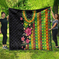 Hawaiian Independence Day Quilt Kanaka Maoli Symbols With Tapa Motifs and Tropical Plants LT03 - Polynesian Pride
