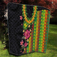 Hawaiian Independence Day Quilt Kanaka Maoli Symbols With Tapa Motifs and Tropical Plants LT03 - Polynesian Pride