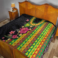 Hawaiian Independence Day Quilt Kanaka Maoli Symbols With Tapa Motifs and Tropical Plants LT03 - Polynesian Pride