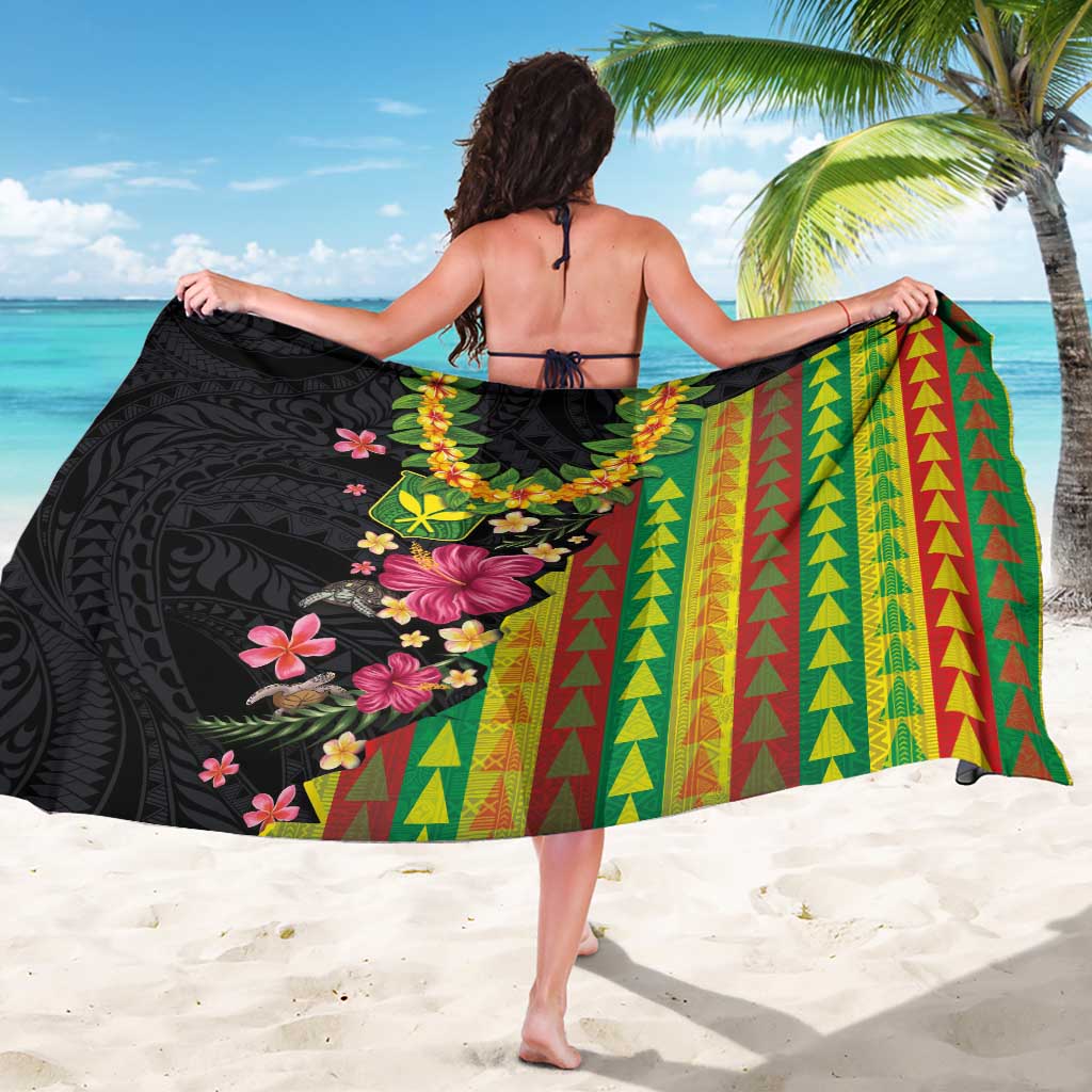 Hawaiian Independence Day Sarong Kanaka Maoli Symbols With Tapa Motifs and Tropical Plants LT03 - Polynesian Pride