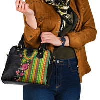 Hawaiian Independence Day Shoulder Handbag Kanaka Maoli Symbols With Tapa Motifs and Tropical Plants LT03 - Polynesian Pride