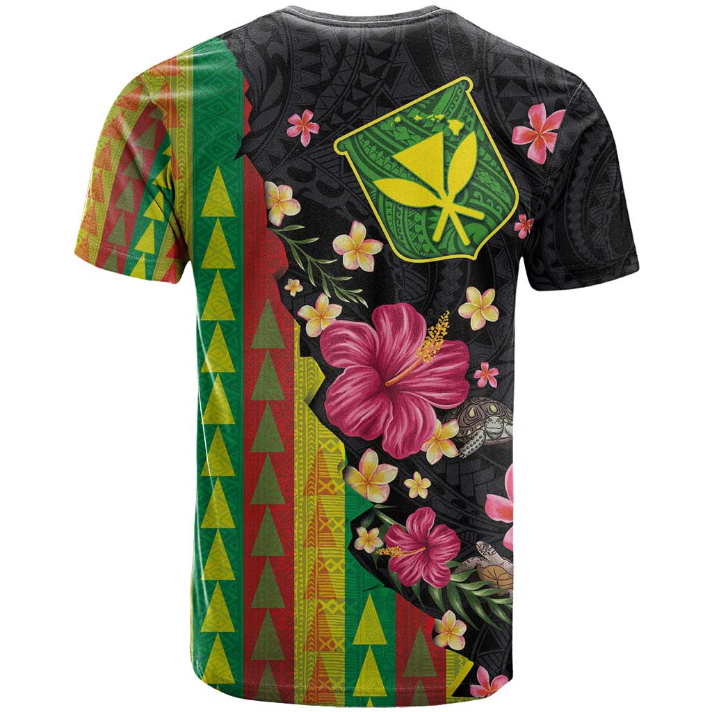 Hawaiian Independence Day T Shirt Kanaka Maoli Symbols With Tapa Motifs and Tropical Plants LT03 - Polynesian Pride