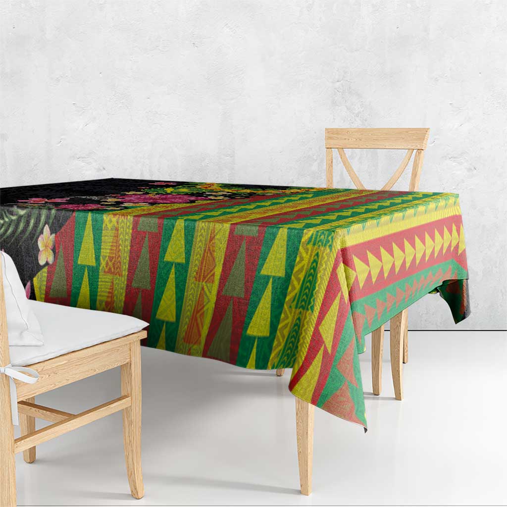 Hawaiian Independence Day Tablecloth Kanaka Maoli Symbols With Tapa Motifs and Tropical Plants LT03 - Polynesian Pride