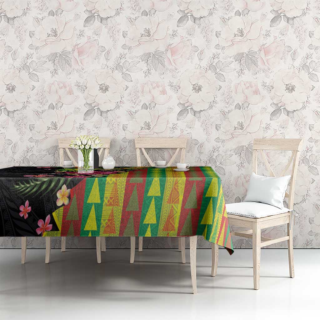 Hawaiian Independence Day Tablecloth Kanaka Maoli Symbols With Tapa Motifs and Tropical Plants LT03 - Polynesian Pride