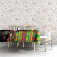 Hawaiian Independence Day Tablecloth Kanaka Maoli Symbols With Tapa Motifs and Tropical Plants LT03 - Polynesian Pride