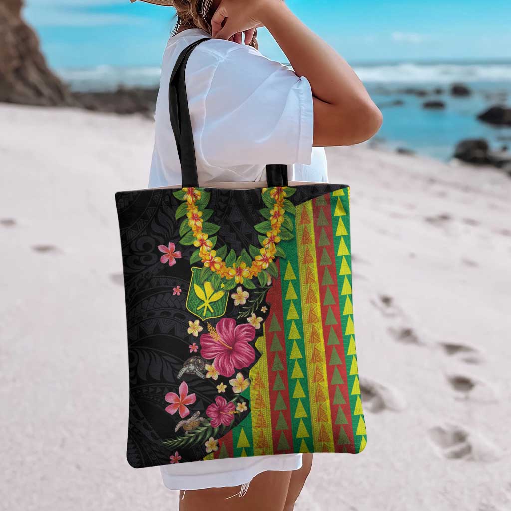 Hawaiian Independence Day Tote Bag Kanaka Maoli Symbols With Tapa Motifs and Tropical Plants LT03 - Polynesian Pride