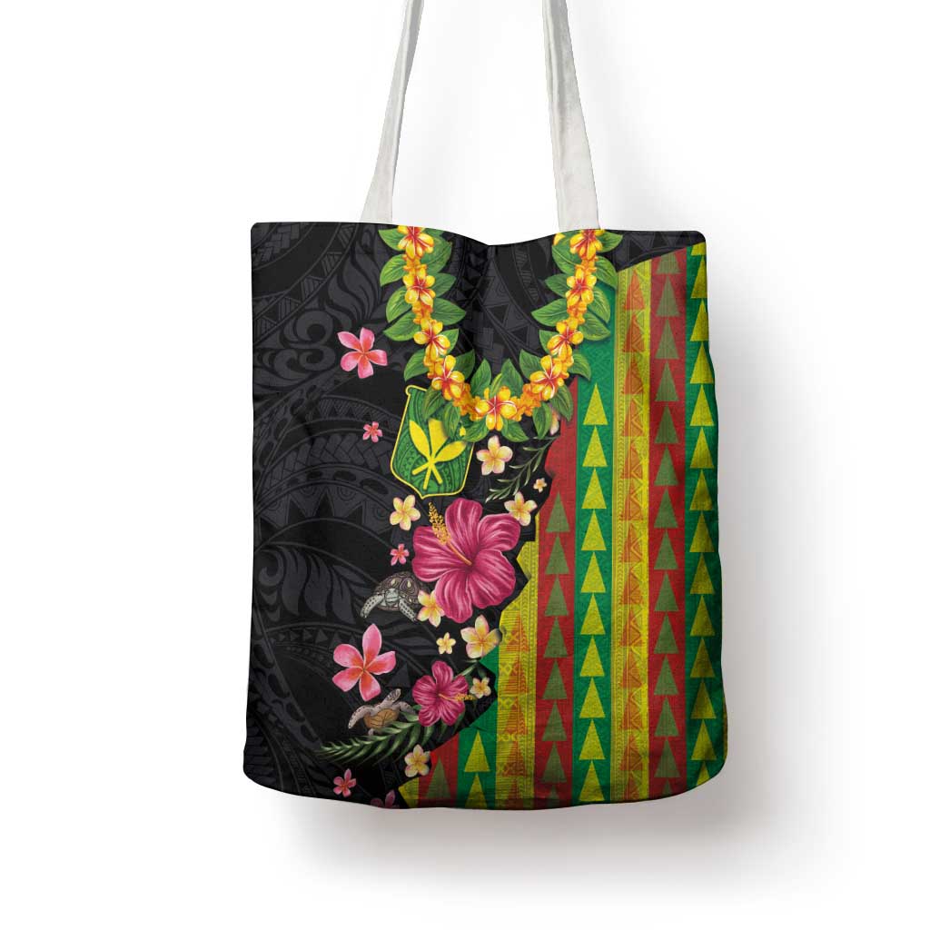 Hawaiian Independence Day Tote Bag Kanaka Maoli Symbols With Tapa Motifs and Tropical Plants LT03 - Polynesian Pride