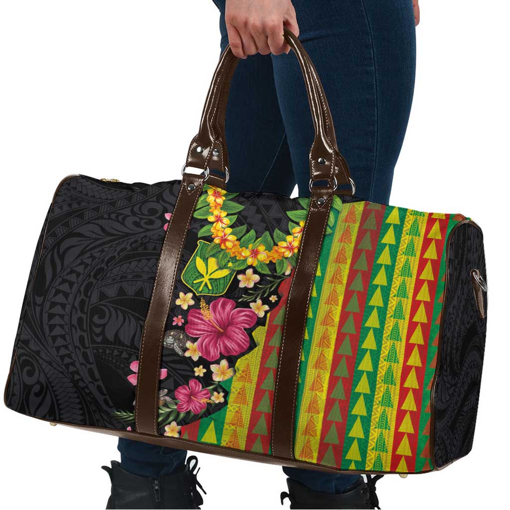 Hawaiian Independence Day Travel Bag Kanaka Maoli Symbols With Tapa Motifs and Tropical Plants LT03 - Polynesian Pride