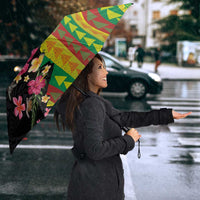 Hawaiian Independence Day Umbrella Kanaka Maoli Symbols With Tapa Motifs and Tropical Plants LT03 - Polynesian Pride