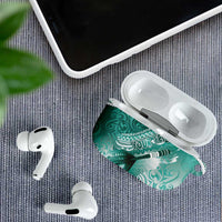 Personalised New Zealand Aotearoa Darts Masters AirPods Case Maori Art Tattoo with Tribal Dart Symbol Teal Color LT03 - Polynesian Pride