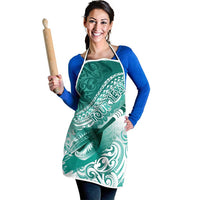 Personalised New Zealand Aotearoa Darts Masters Apron Maori Art Tattoo with Tribal Dart Symbol Teal Color LT03 - Polynesian Pride