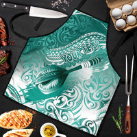 Personalised New Zealand Aotearoa Darts Masters Apron Maori Art Tattoo with Tribal Dart Symbol Teal Color LT03 Teal - Polynesian Pride