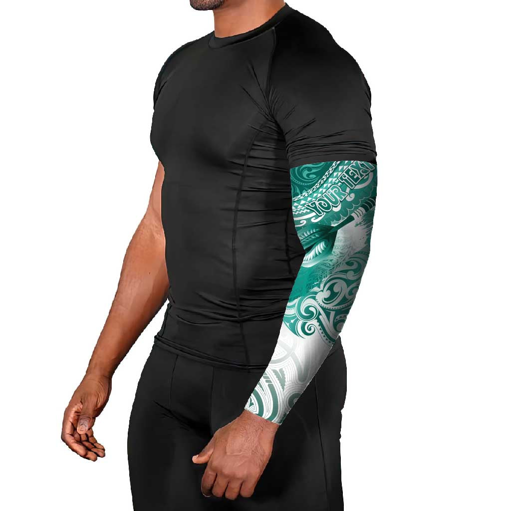 Personalised New Zealand Aotearoa Darts Masters Arm Sleeves Maori Art Tattoo with Tribal Dart Symbol Teal Color LT03 - Polynesian Pride