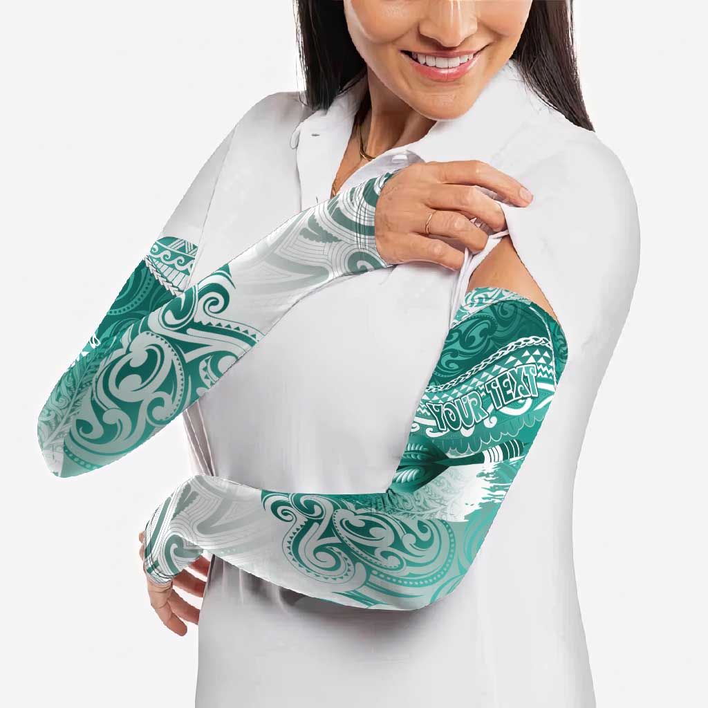 Personalised New Zealand Aotearoa Darts Masters Arm Sleeves Maori Art Tattoo with Tribal Dart Symbol Teal Color LT03 - Polynesian Pride
