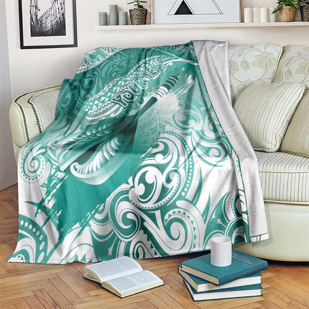 Personalised New Zealand Aotearoa Darts Masters Blanket Maori Art Tattoo with Tribal Dart Symbol Teal Color LT03 Teal - Polynesian Pride