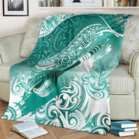 Personalised New Zealand Aotearoa Darts Masters Blanket Maori Art Tattoo with Tribal Dart Symbol Teal Color LT03 - Polynesian Pride